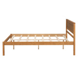 ZNTS Platform Bed Frame with Headboard, Wood Slat Support, No Box Spring Needed, Full, Oak 00265555