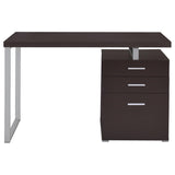 Cappuccino 3-drawer Reversible Office Desk B062P145586