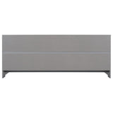 ZNTS Full Floor Bed with Side Bookcase,Shelves,Guardrails,Grey W504142774