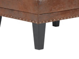 Mirod Vintage Distressed Ottoman,Classic Riveted Footrest with Solid Wood Legs for Living Room, N760P304308D