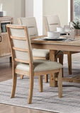 ZNTS Light Oak Finish Beautiful Dining Chairs Set of 2pc, Upholstered Seat and Back Beige Fabric Rustic B011P238899