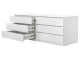 Handleless 6-Drawer Chest of Drawers Particleboard with Textured Melamine Finish Drawer Cabinet 46201347