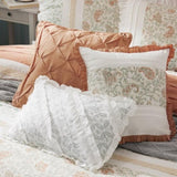 9 Piece Cotton Percale Comforter Set Coral Queen B03596894