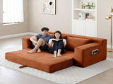Memory Foam Cloud Loveseat Sofa, 2 in 1 Convertible Folding Couch Bed, No Assembly Compressed W2677P395124