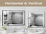 28x36" Black Tempered Mirror Dual LED Light Strips Front and Back LightingUnable ship on weekends, 29153186
