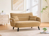 Modern style two-seater sofa with ultra-comfortable armrests, armrest pillows, and storage pockets, W395P376588