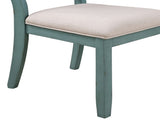Prato Wood Cross Back Upholstered Dining Chairs, Set Of 2, Antique Blue T2574P164552