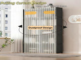 61''H Dustproof 5-Tier Simple Closet Cabinet with Plastic Curtain, 10-Cubby Storage Rack, Shelf 74307226