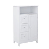 Bathroom standing storage cabinet with 3 drawers and 1 door-White W28235523