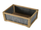 Set Of 2 Rectangular Rustic Planter, L20x14x11.5" S17x12x10" W2078P323425