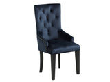 Varian II Dark Navy Velvet & Black Finish Side Chair B2726P268182