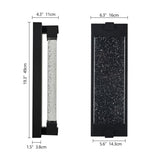 Black Aluminum Finish Outdoor Wall Light with Bubble Crystal Glass, LED Light Source, 3000K Warm W1340P239411