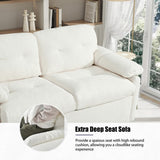 Convertible Pull Out Sofa Bed Queen Size, 3-in-1 Convertible Sleeper Couch with Thicked Cushions and W3163P269692
