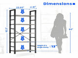 62"x 24" Freestanding Bookshelf 5 Tier Bookcase Open Display Storage Shelf with Metal Frame, Wood 77239285