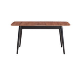 Natural and Black Dining Table with Bufferfly Extension Leaf B062P209313