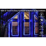 105ft Outdoor Christmas Decoration Lights,1000 LED 8 Modes Curtain Fairy Lights with 50 Drops,Plug 05241446