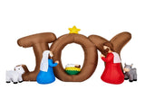 7.5FT Lighted Christmas Inflatable Decoration, Inflatable Nativity Scene with JOY Sign, Funny Blow 59204946