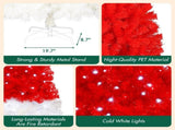 6FT Artificial Christmas Tree with LED Light, Santa's Hat Shape Artificial Whimsical Xmas Tree with 42139491