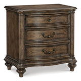 Traditional Nightstand of 3 Drawers Brown Oak Finish 1pc Bedside Table Wooden Formal Bedroom B011P173066