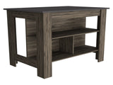 Rockaway 3-Shelf Kitchen Island Dark Brown and Onix B06280051