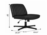 Criss Cross Office Chair, No Wheels Armless Swivel, Wide Seat Criss Cross Chair for Home Office & 28285615