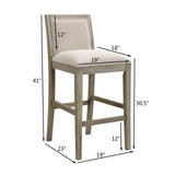 30.5 Inch Height Bar Stools set of 2, Rubber wood Frame,fabric Sponge cushion and Upholstered N780P192217T