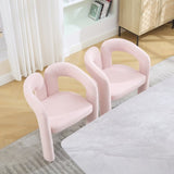 COOLMORE Contemporary Designed Velvet Fabric Upholstered Accent/Dining Chair /Barrel Side Chairs W395P224758