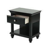 ZNTS Lyndon Nightstand With One Drawer and Shelf In Black Finish SR014359