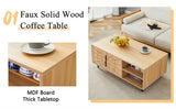 Nordic Style MDF Natural Wood-Colored Coffee Table - Adds Natural Warmth to Modern Homes,Product W3226P278930