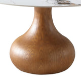 Modern Marble Dining Table, 59" Round Sintered Stone Table for Dining Room, Kitchen, Dinette, 84533567