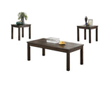 ZNTS Espresso Color 3pc Coffee Tables Set Classic 1x Coffee Table and 2x End Tables Living Room Furniture B011P237480