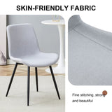 Comfortable Linen-Cotton Dining Chair Set - Four Pieces in Light Gray.Integrated Seat and W1151P230557