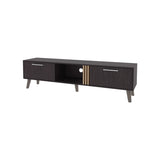 Wengue TV Stand with 2 Doors and Open Storage B062P290229