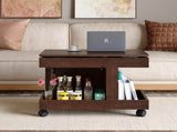 Small Coffee Table Wheels, 360&deg Rotating Desktop Multi-Functional Side Table, Rolling End Table 09869687