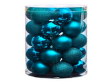 Teal Plastic Holiday Christmas 2.5" Shatterproof Ornament Set, 30 Count 38440898