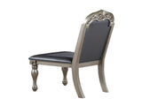 Set of 2 PU Upholstered Dining Chairs, Silver B016P226039