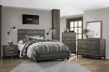 Contemporary Design Gray Finish 1pc Chest of Dovetail Drawers Polished Chrome Bar Pulls Bedroom B01146482