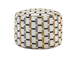 Cylindrical Pouf Multi-Color Jacquard Fabric Upholstery Modern Ottoman, Footstool, Non-Slip Floor B011P251653
