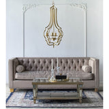 4 - Light Metal Chandelier, Hanging Light Fixture with Adjustable Chain for Kitchen Dining Room W2078138917