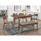 Natural Walnut and Grey Upholestered Dining Chair B062P153682
