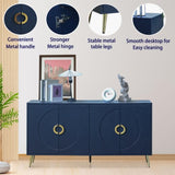 Modern Lacquered 4 Door Wooden Cabinet Sideboard Buffet Server Cabinet Storage Cabinet, for Living W1435P191610