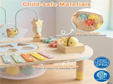 7-in-1 Wooden Baby Activity Table 12M Sensory Play Table with Music & Shape Sorting 80033746