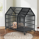 52 Inches Heavy Duty Dog Crate with Roof Top W2181P356225