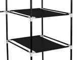 69 Inch Black Portable Clothes Closet, Non-Woven Fabric Storage Wardrobe with 12 Shelves & Hanging 69924600