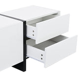 White & Black Contemporary Rectangle Design TV Stand, Unique Style TV Console Table 42184510