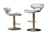 Masaccio Upholstery Airlift Adjustable Swivel Barstool with Chrome Base, Set of 2, Silver T2574P164837