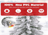 6ft Flocked Christmas Tree with 589 Branch Tips - Snow-Laden Design, 48 Xmas Balls Included, 62204237