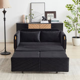 MH 54" Modern Convertible Sofa Bed with 2 Detachable Arm Pockets, Velvet Loveseat Sofa with Pull Out W1193P254888