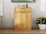 10-Gallon Woodgrain Tilt-Out Trash Can Cabinet with Wave-Textured Drawer & Pull-Out Bin 42935514