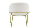 set of 2 dinning chair white seat brown leg W370P193934
